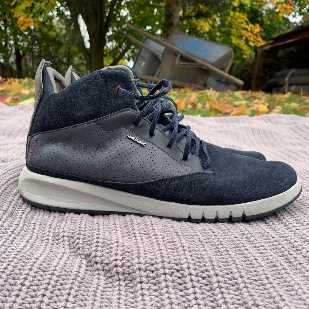 Geox Aerantis Men's Navy Breathable Ankle Sneakers
